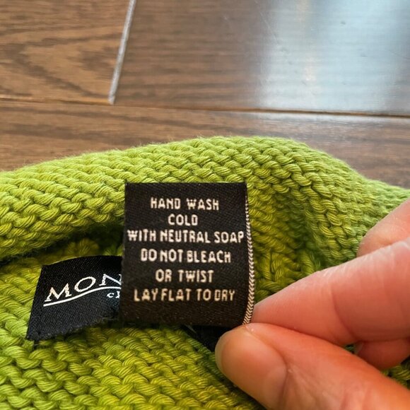 Monterey Bay Knit Penguin Sweater, Green, Size M, knit, long sleeve, scarf - Picture 4 of 8